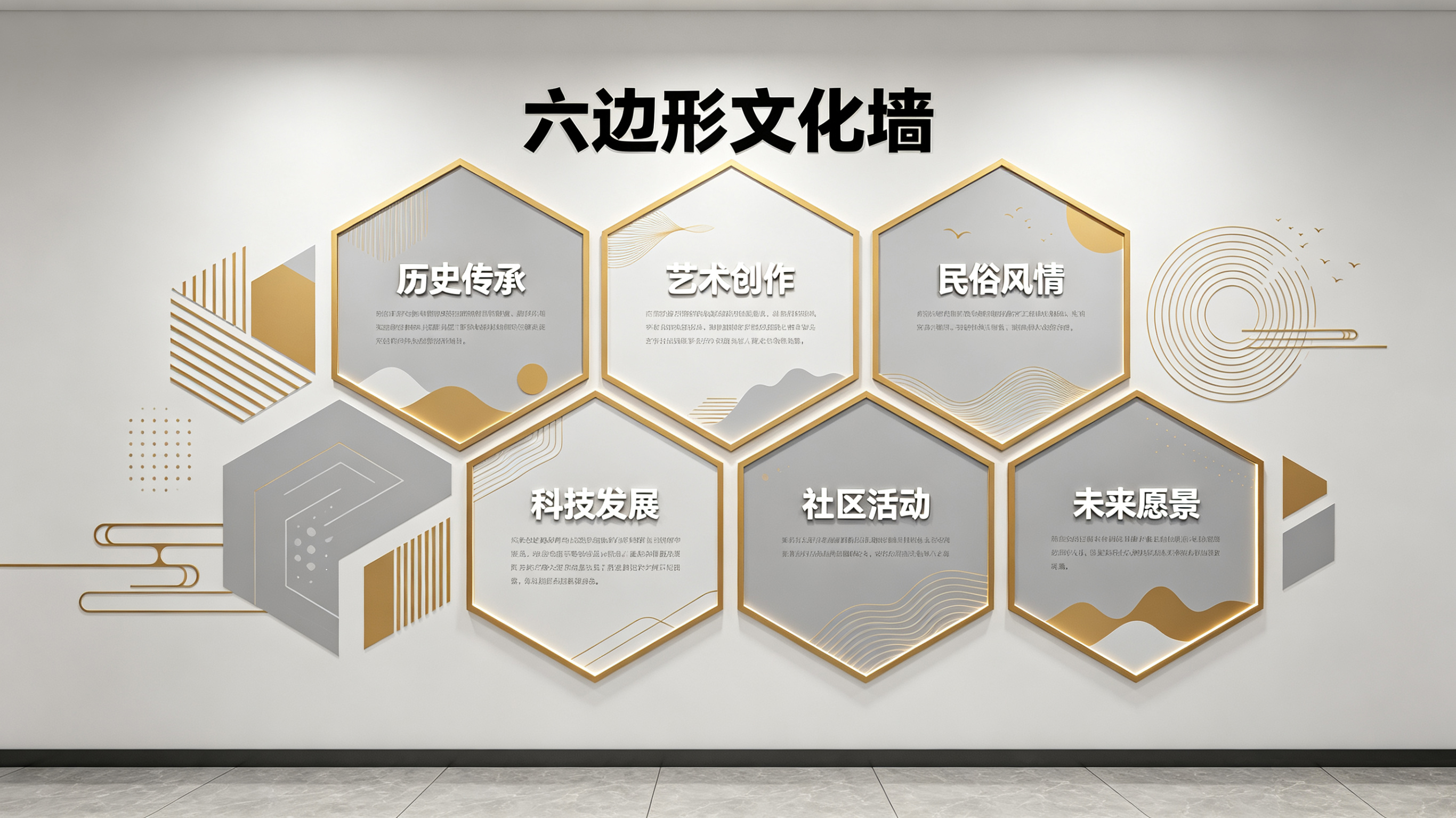 南乐企业文化墙 | 六边形信息美学